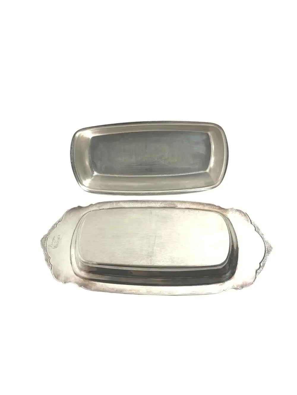 Baroque by Wallace 206 Silverplate Covered Butter Dish with Lid